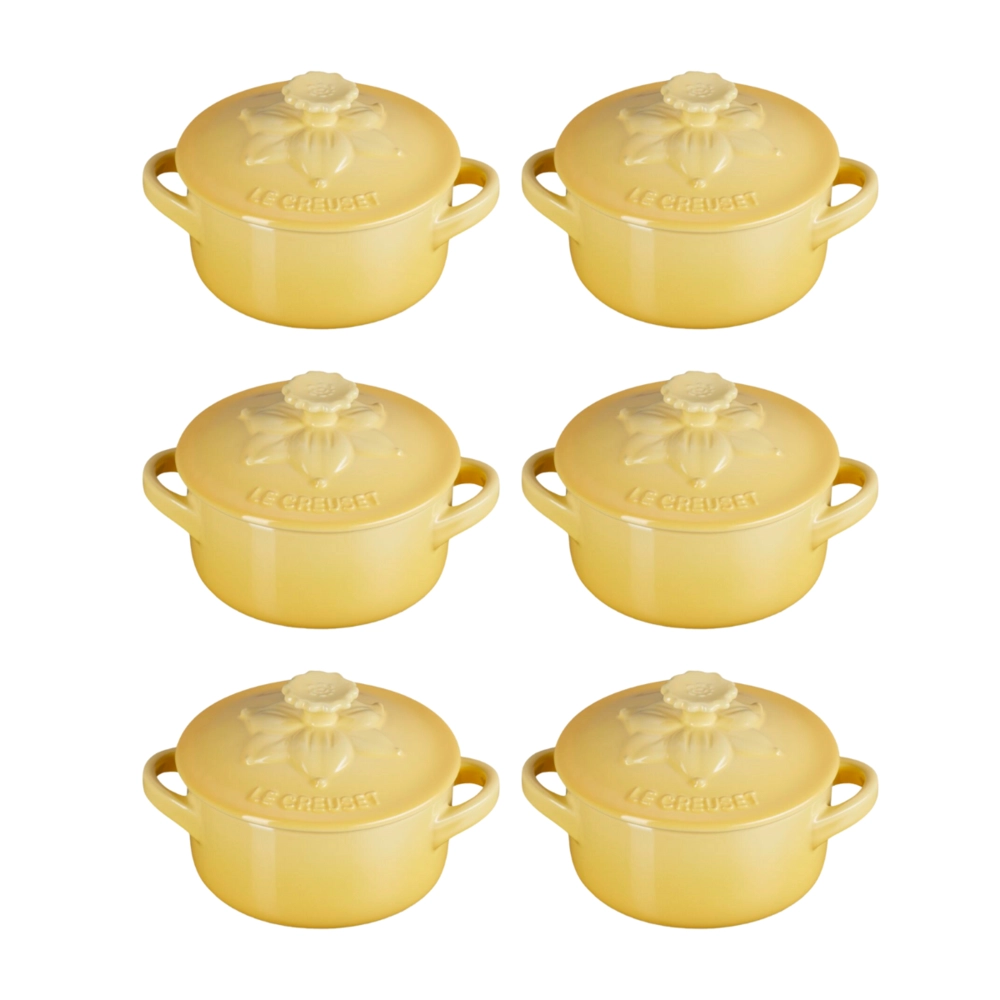 Jogo 6 Mini Cocotte de Cerâmica Jardin 10 cm Camomille Le Creuset