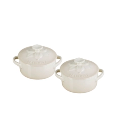 Jogo 2 Mini Cocotte de Cerâmica Jardin 10 cm Meringue Le Creuset