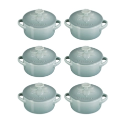Jogo 6 Mini Cocotte de Cerâmica Jardin 10 cm Sea Salt Le Creuset