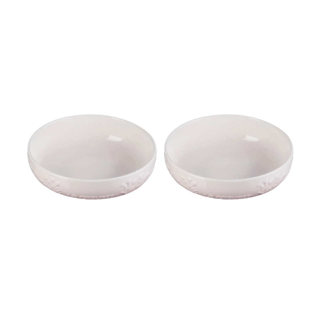 Jogo de 2 Pratos Fundos de Cerâmica Sphere Jardin 18 cm Shell Pink Le Creuset