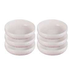 Jogo de 6 Pratos Fundos de Cerâmica Sphere Jardin 18 cm Shell Pink Le Creuset