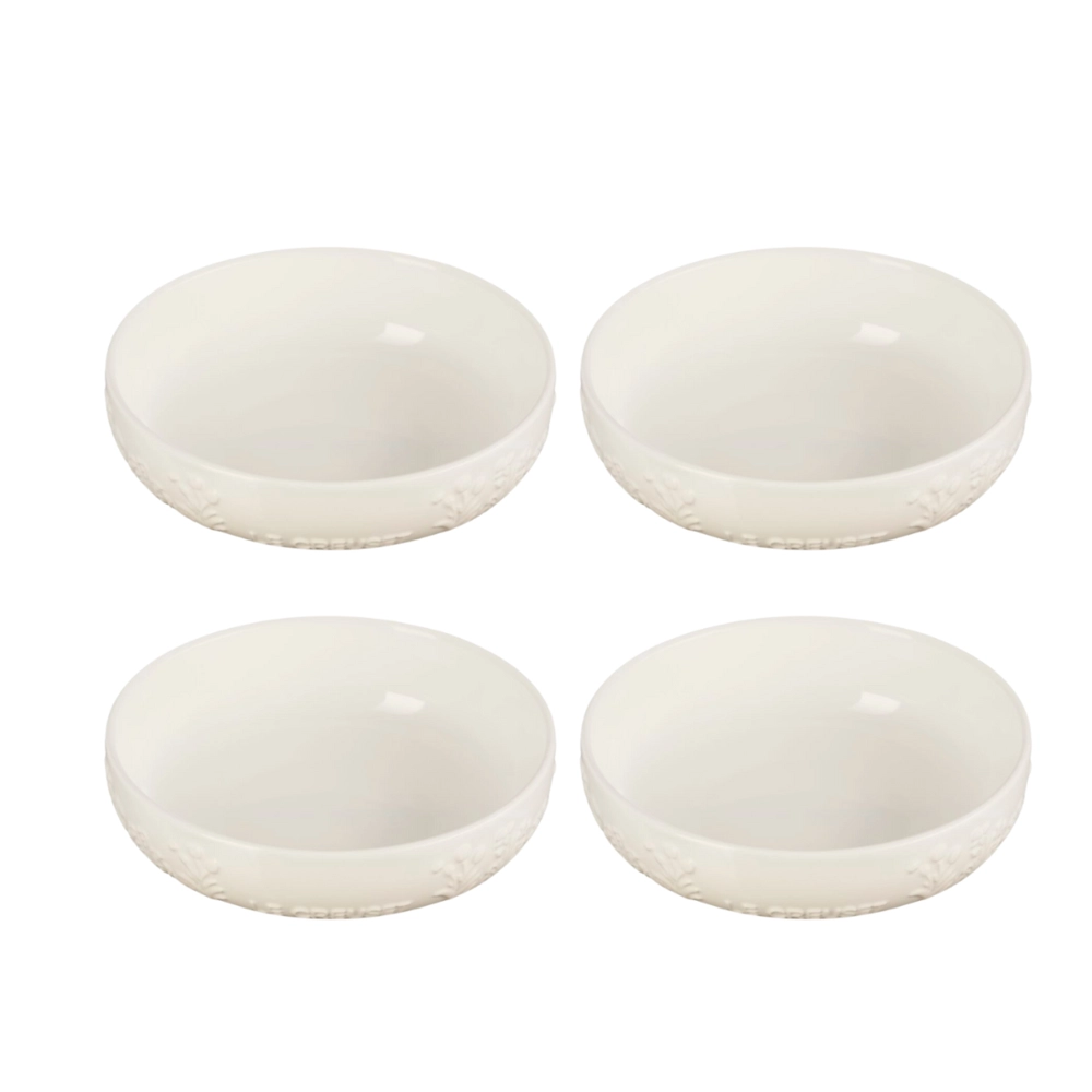 Jogo de 4 Pratos Fundos de Cerâmica Sphere Jardin 18 cm Meringue Le Creuset