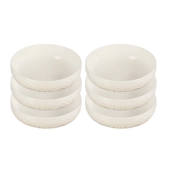 Jogo de 6 Pratos Fundos de Cerâmica Sphere Jardin 18 cm Meringue Le Creuset