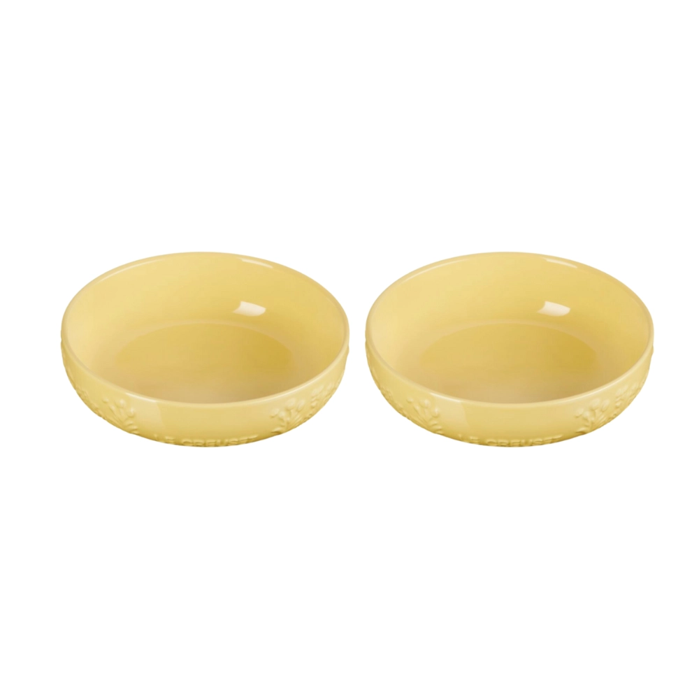 Jogo de 2 Pratos Fundos de Cerâmica Sphere Jardin 18 cm Camomille Le Creuset