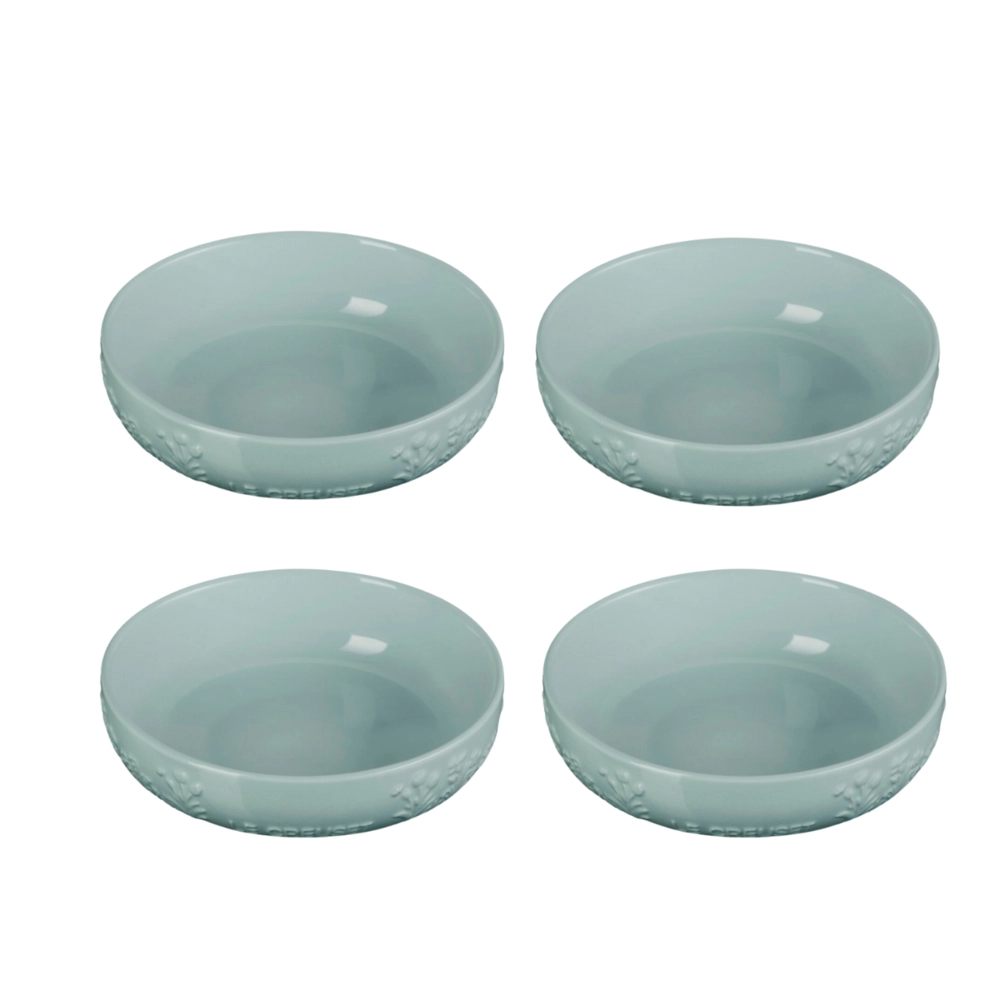 Jogo de 4 Pratos Fundos de Cerâmica Sphere Jardin 18 cm Sea Salt Le Creuset