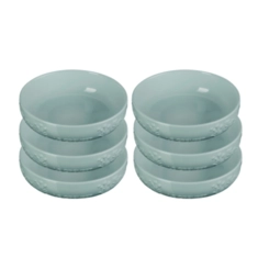 Jogo de 6 Pratos Fundos de Cerâmica Sphere Jardin 18 cm Sea Salt Le Creuset