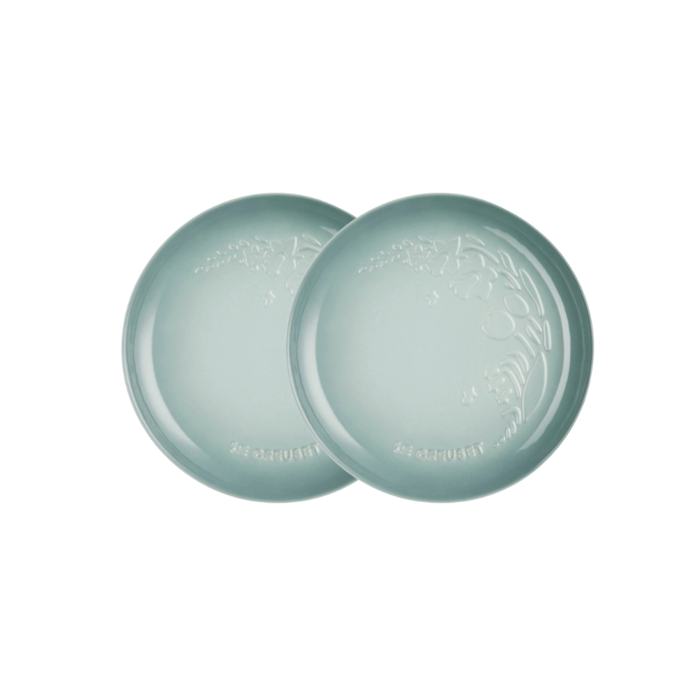 Jogo de 2 Pratos Rasos de Cerâmica Sphere Jardin 22 cm Sea Salt Le Creuset
