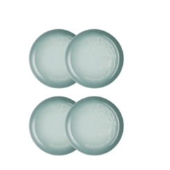 Jogo de 4 Pratos Rasos de Cerâmica Sphere Jardin 22 cm Sea Salt Le Creuset