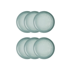 Jogo de 6 Pratos Rasos de Cerâmica Sphere Jardin 22 cm Sea Salt Le Creuset