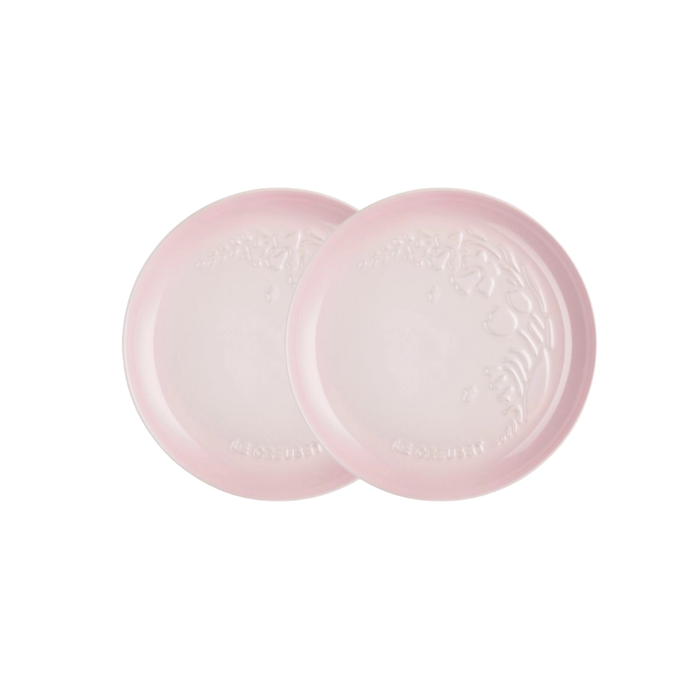 Jogo de 2 Pratos Rasos de Cerâmica Sphere Jardin 22 cm Shell Pink Le Creuset