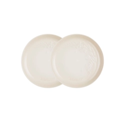 Jogo de 2 Pratos Rasos de Cerâmica Sphere Jardin 22 cm Meringue Le Creuset