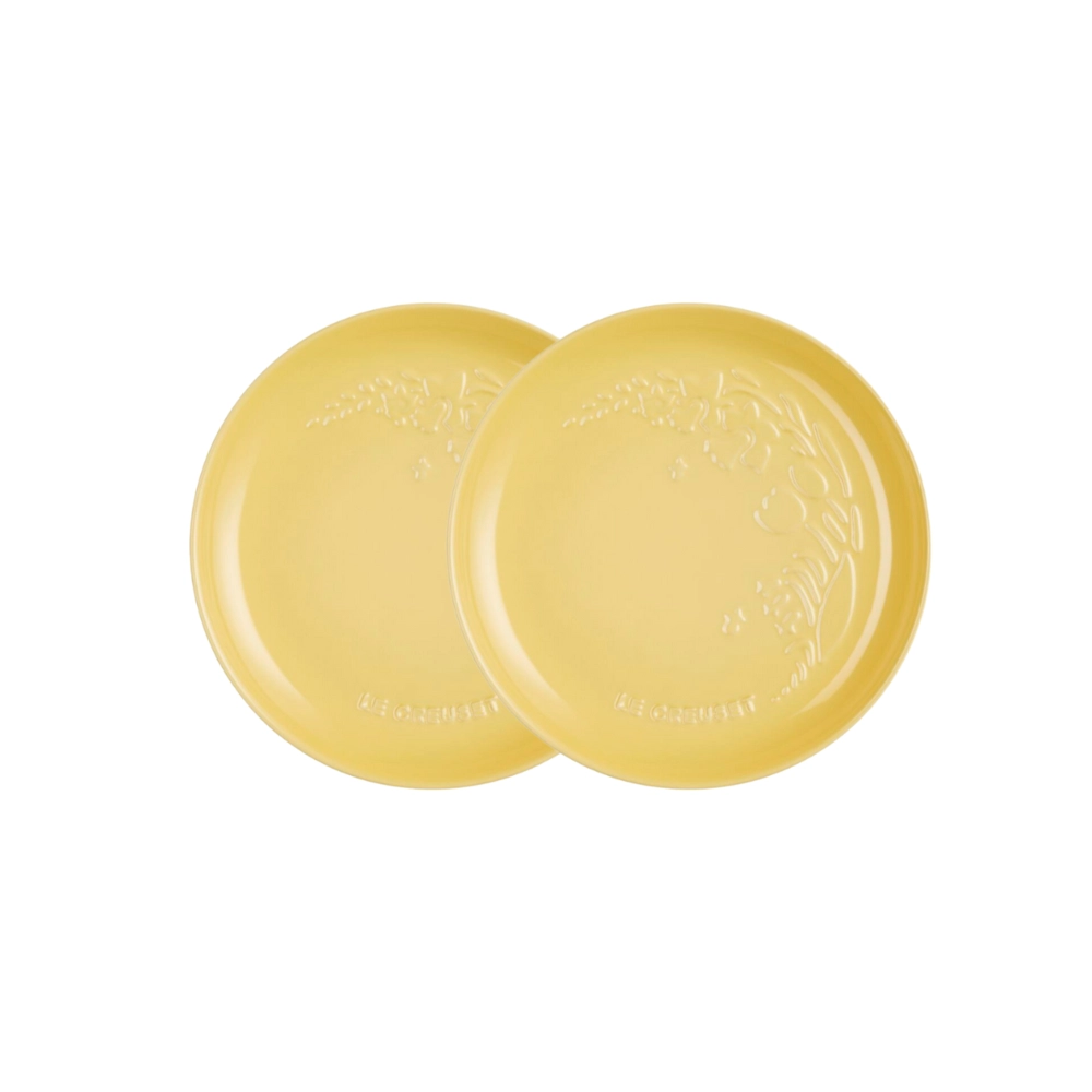 Jogo de 2 Pratos Rasos de Cerâmica Sphere Jardin 22 cm Camomille Le Creuset