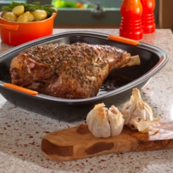 Assadeira Retangular Funda 33x29 cm Preto Le Creuset