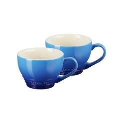 Jogo 2 Canecas Bistrô de Cerâmica 400 ml Azure Blue Le Creuset