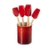 Set 3 Espátulas e 1 Pincel Craft com Porta Utensílios Classic Vermelho Le Creuset