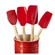 Set 3 Espátulas e 1 Pincel Craft com Porta Utensílios Classic Vermelho Le Creuset