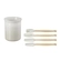Set 3 Espátulas e 1 Pincel Craft com Porta Utensílios Classic Meringue Le Creuset