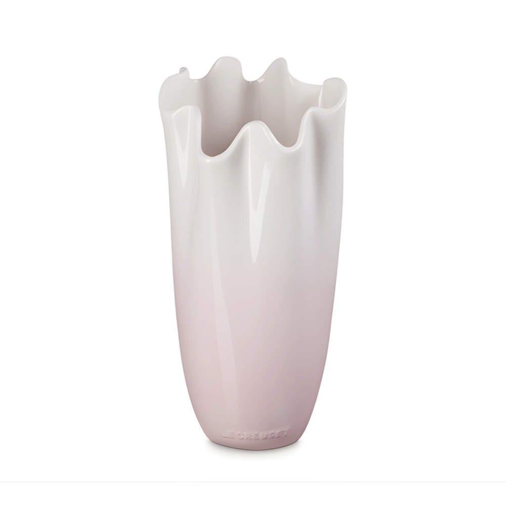 Vaso para Flores de Cerâmica Ruffle 2 Litros Shell Pink Le Creuset