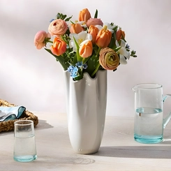 Vaso para Flores de Cerâmica Ruffle 2 Litros Branco Le Creuset