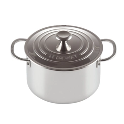 Caçarola Funda com Tampa em Aço Inox 3-Ply Signature 20 cm Le Creuset