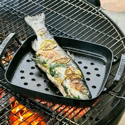 Cesta Perfurada Quadrada com Alças Alpine 30 cm Preto Le Creuset