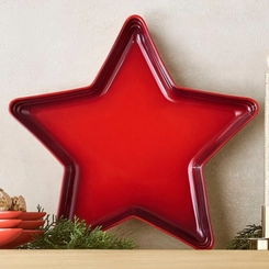 Bandeja de Servir em Cerâmica Estrela 36 cm Vermelho Le Creuset