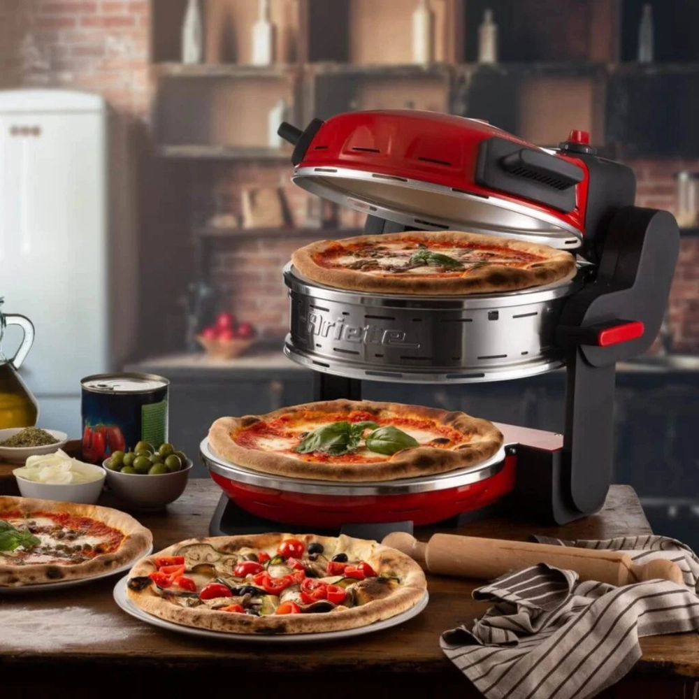 Forno de Pizza Elétrico Duplo 1800W 127V Vermelho Ariete