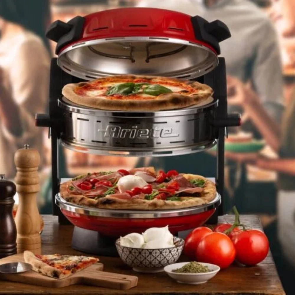 Forno de Pizza Elétrico Duplo 2100W 220V Vermelho Ariete