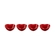 Set 4 Mini Pratos de Cerâmica Coração Vermelho Le Creuset