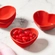Set 4 Mini Pratos de Cerâmica Coração Vermelho Le Creuset