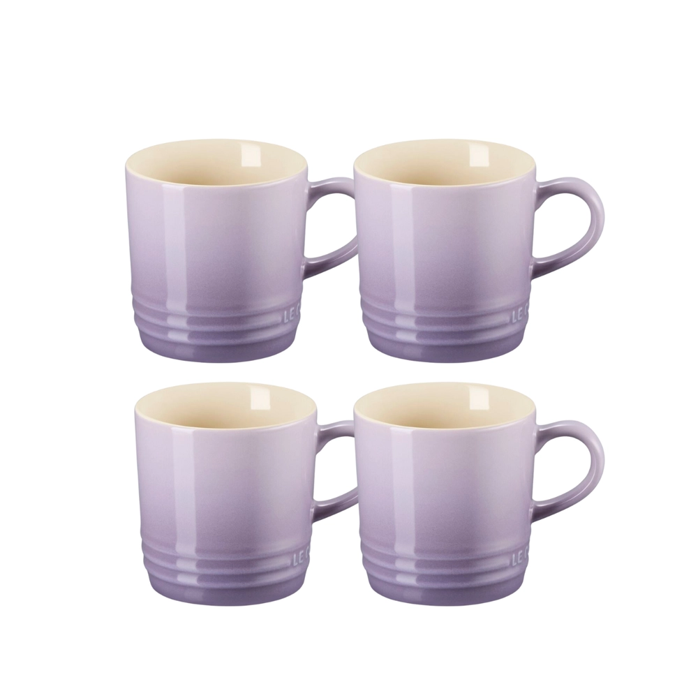 Jogo 4 Canecas de Chá de Cerâmica 350 ml Bluebell Roxo Le Creuset