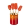 Set 3 Espátulas e 1 Pincel Craft com Porta Utensílios Classic Laranja Le Creuset