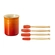 Set 3 Espátulas e 1 Pincel Craft com Porta Utensílios Classic Laranja Le Creuset