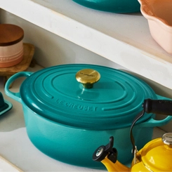 Panela Oval Signature 31 cm Bleu Riviera Le Creuset