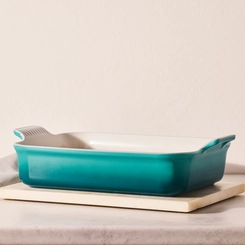 Travessa Retangular de Cerâmica Heritage 32 cm Bleu Riviera Le Creuset