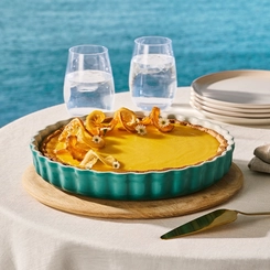 Travessa para Flan em Cerâmica 28 cm Bleu Riviera Le Creuset