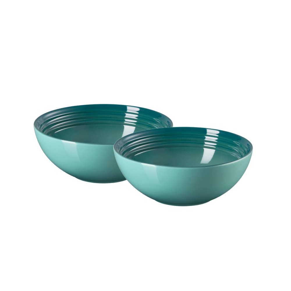 Jogo de 2 Bowls para Cereal de Cerâmica 16 cm Bleu Riviera Le Creuset