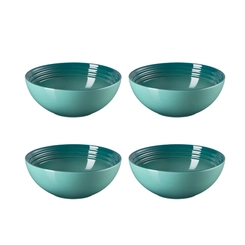 Jogo de 4 Bowls para Cereal de Cerâmica 16 cm Bleu Riviera Le Creuset