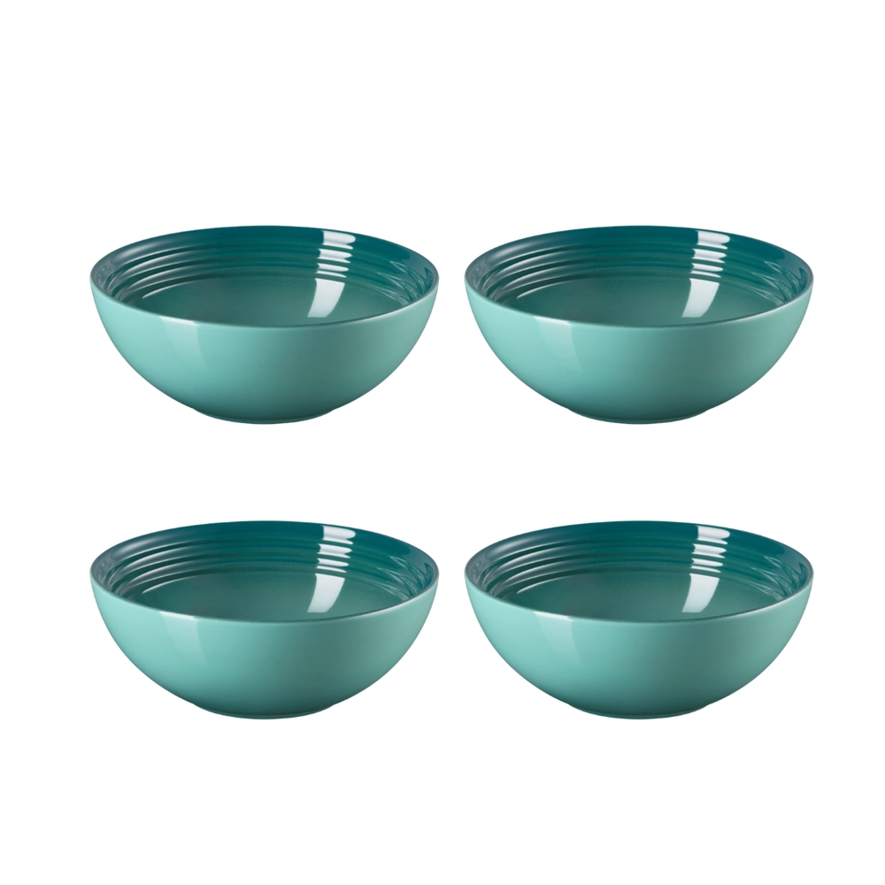 Jogo de 4 Bowls para Cereal de Cerâmica 16 cm Bleu Riviera Le Creuset