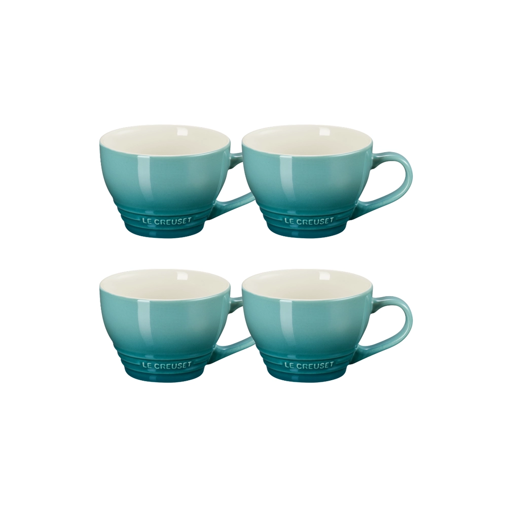 Jogo 4 Canecas Bistrô de Cerâmica 400 ml Bleu Riviera Le Creuset
