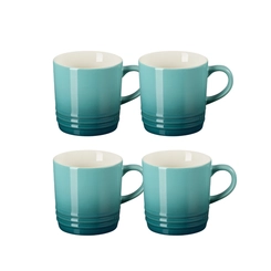 Jogo 4 Canecas Cappuccino de Cerâmica 200 ml Bleu Riviera Le Creuset