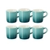 Jogo 6 Canecas Cappuccino de Cerâmica 200 ml Bleu Riviera Le Creuset