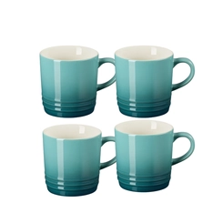 Jogo 4 Canecas de Chá de Cerâmica 350 ml Bleu Riviera Le Creuset
