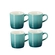 Jogo 4 Canecas de Chá de Cerâmica 350 ml Bleu Riviera Le Creuset
