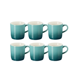 Jogo 6 Canecas de Chá de Cerâmica 350 ml Bleu Riviera Le Creuset