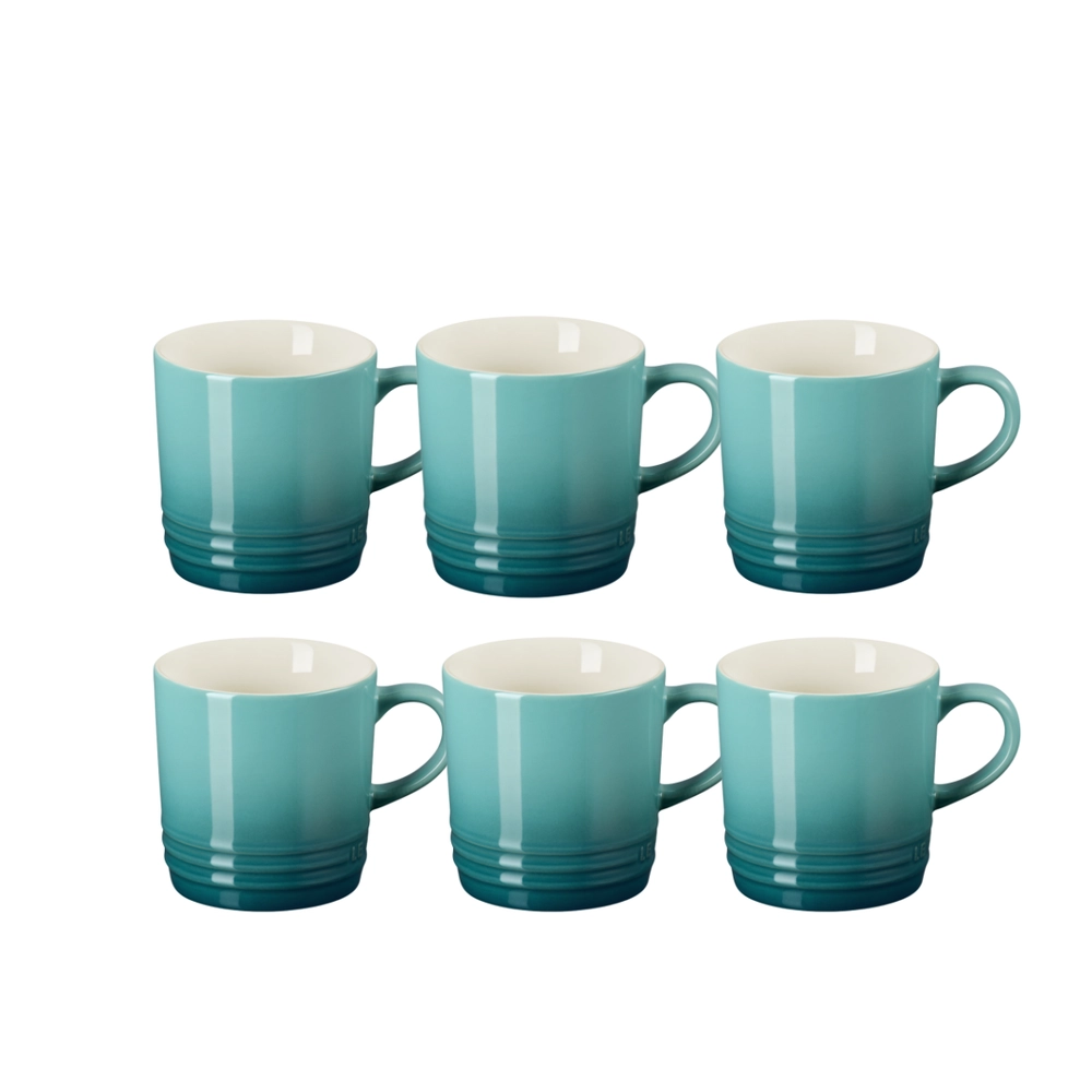 Jogo 6 Canecas de Chá de Cerâmica 350 ml Bleu Riviera Le Creuset