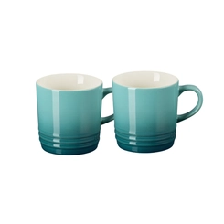 Jogo 2 Canecas Espresso de Cerâmica 100 ml Bleu Riviera Le Creuset