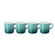 Jogo 4 Canecas Espresso de Cerâmica 100 ml Bleu Riviera Le Creuset