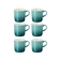 Jogo 6 Canecas Espresso de Cerâmica 100 ml Bleu Riviera Le Creuset