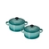 Jogo 2 Mini Cocotte de Cerâmica 10 cm Bleu Riviera Le Creuset